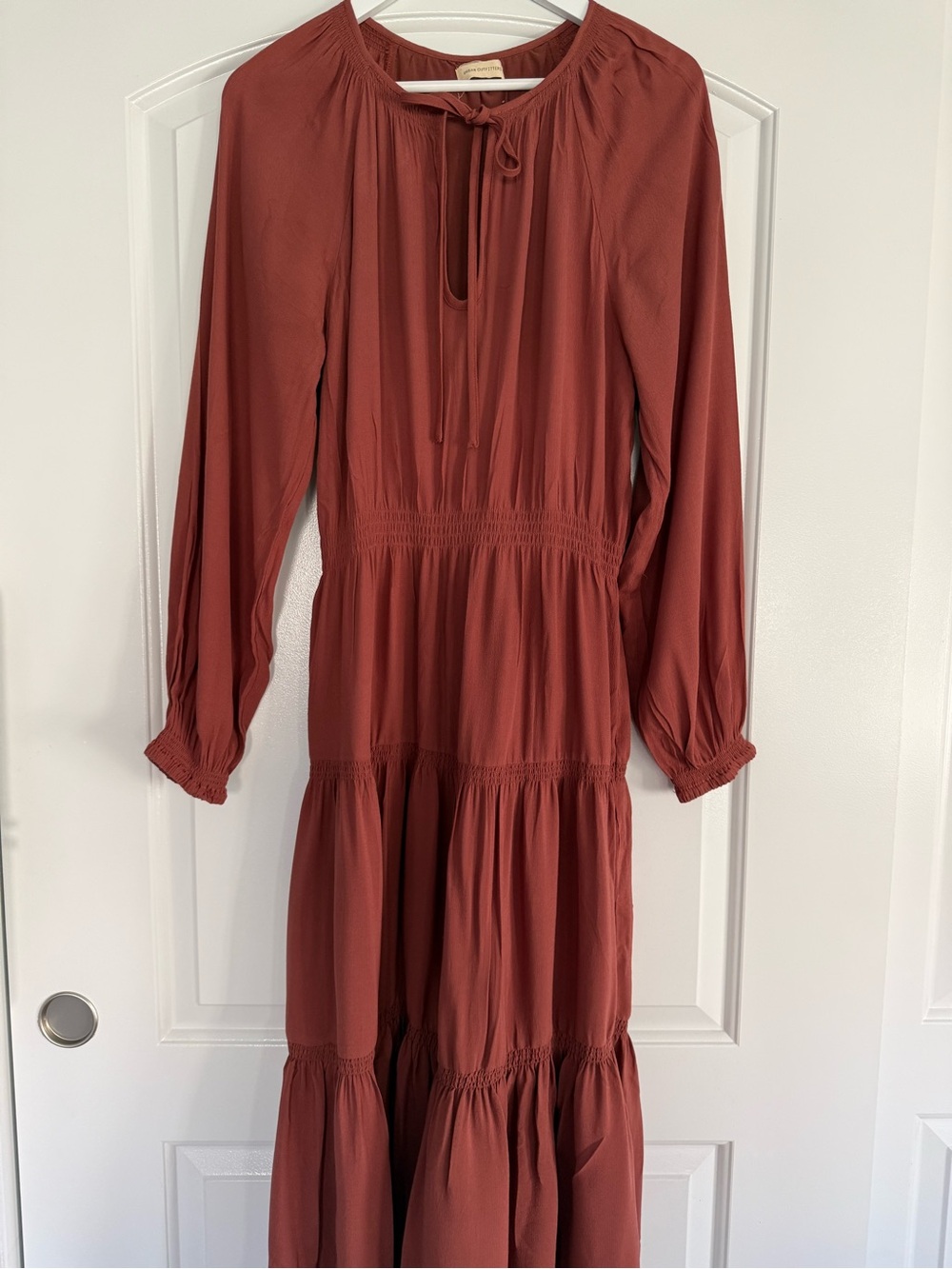 Urban Outfitters Rust Tiered Midi Dress